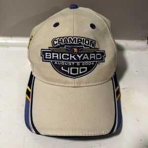Vintage y2k 2004 Jeff Gordon brickyard nascar tan embroidered strap back hat